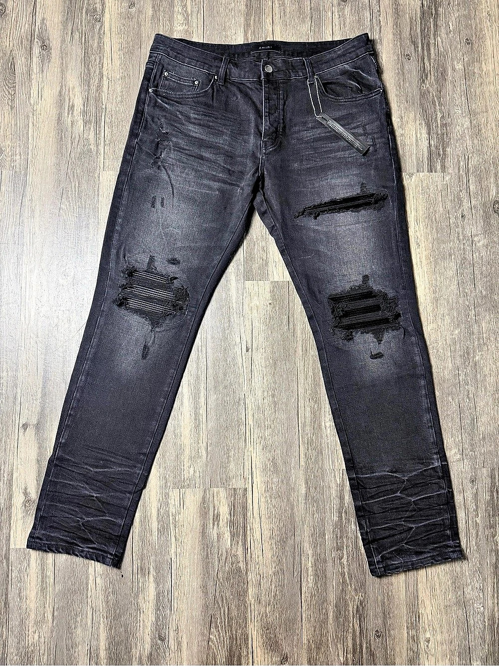 Amiri MX1 Jeans Men's Distressed Skinny Jeans in Black Brand New